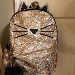 Justice Gold Kitty Backpack